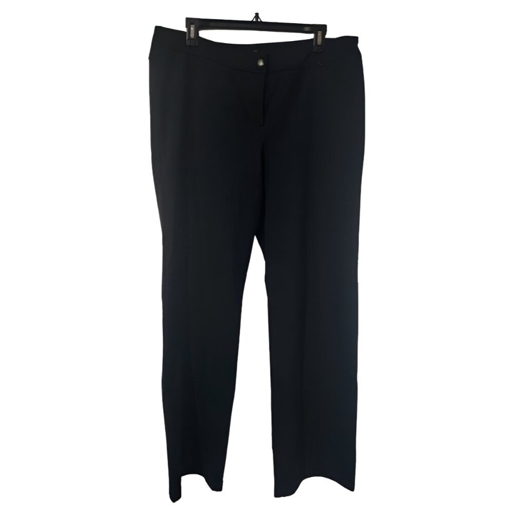 EILEEN FISHER sz M BLACK STRAIGHT LEG CAREER PANTS